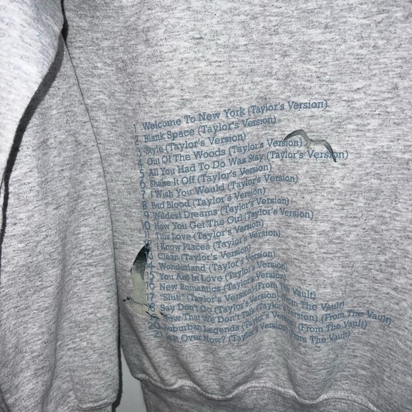 Taylor Swift Gray Crewneck Sweater xs - Picture 11 of 14